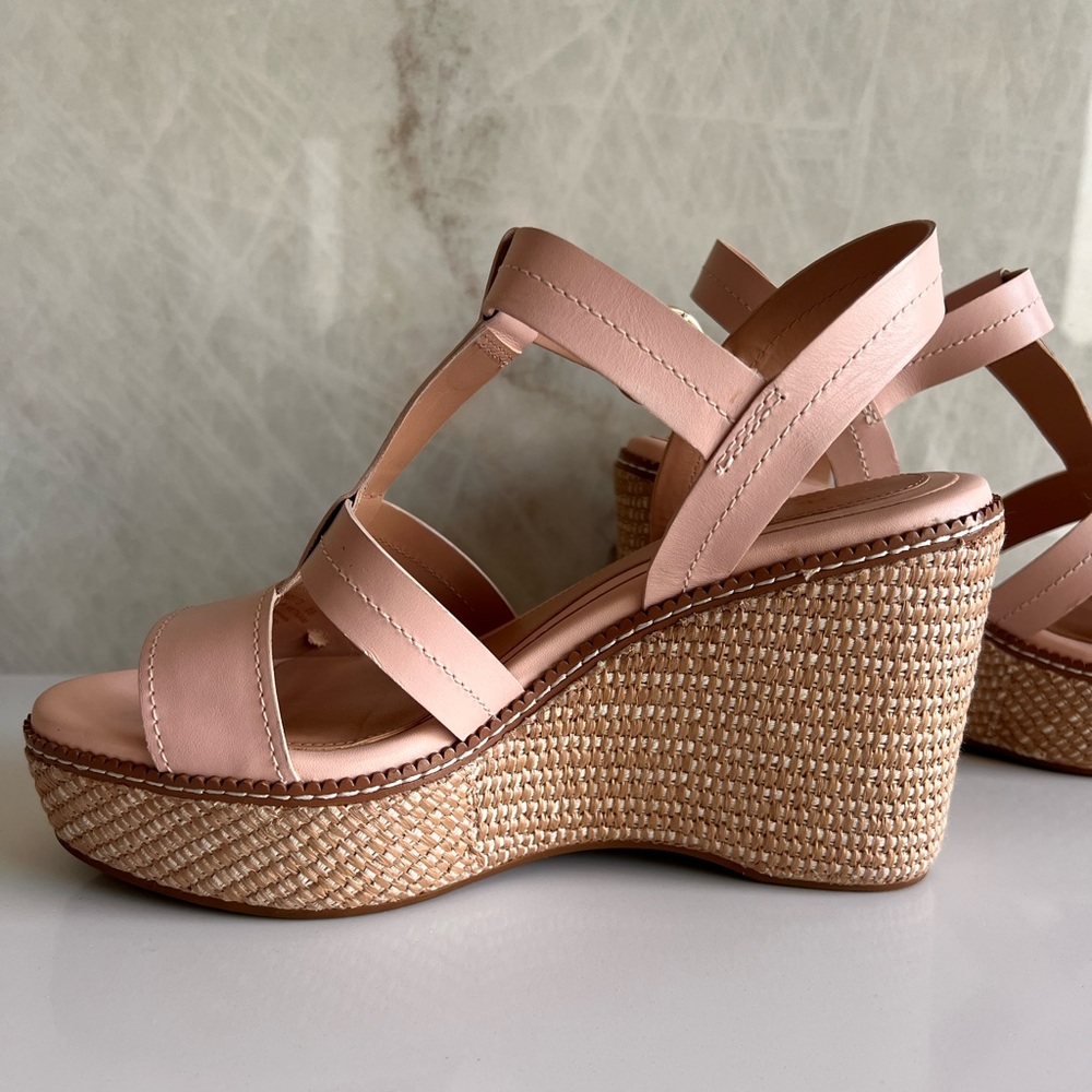 Cole Haan Grand Series Blush Pink Wedge Sandals - Picture 4 of 10